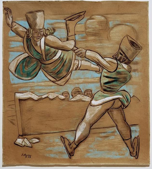 Impression d'affiches Patineur artistique I par Max Beckmann toile portrait 60x90cm