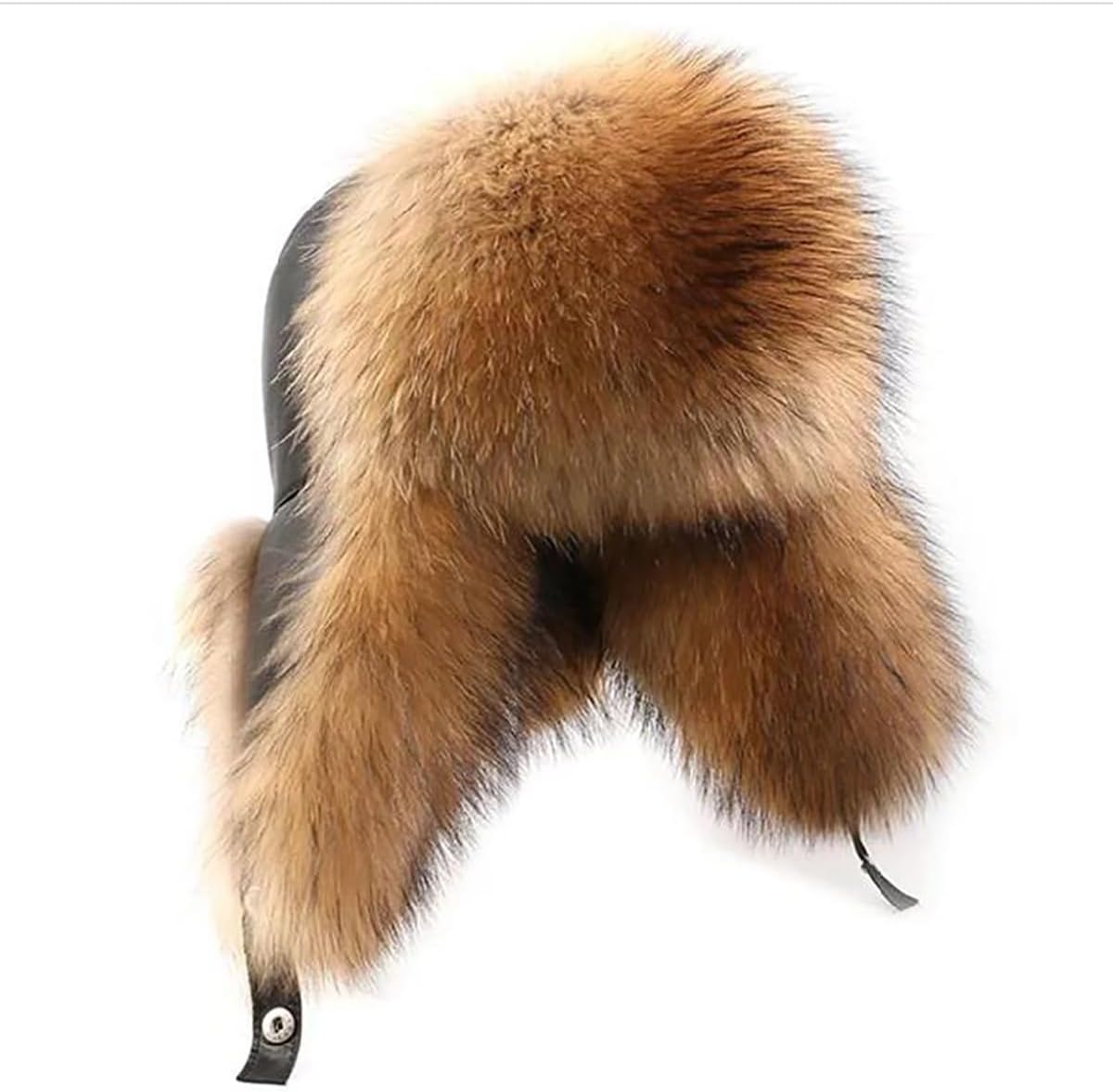 ECYC Unisex Faux Fur Trapper Hat, Winter Warm Earflap Trooper Hat Plush Russian Ushanka Hats Cold Weather Cap for Men Women