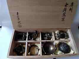 【茶道具】唐銅 七種蓋置 金谷浄雲 造 茶器 蓋置 共箱 共布 美品 茶道具】唐銅 七種蓋置 金谷浄雲 造 茶器 蓋置 共箱 共布 美品