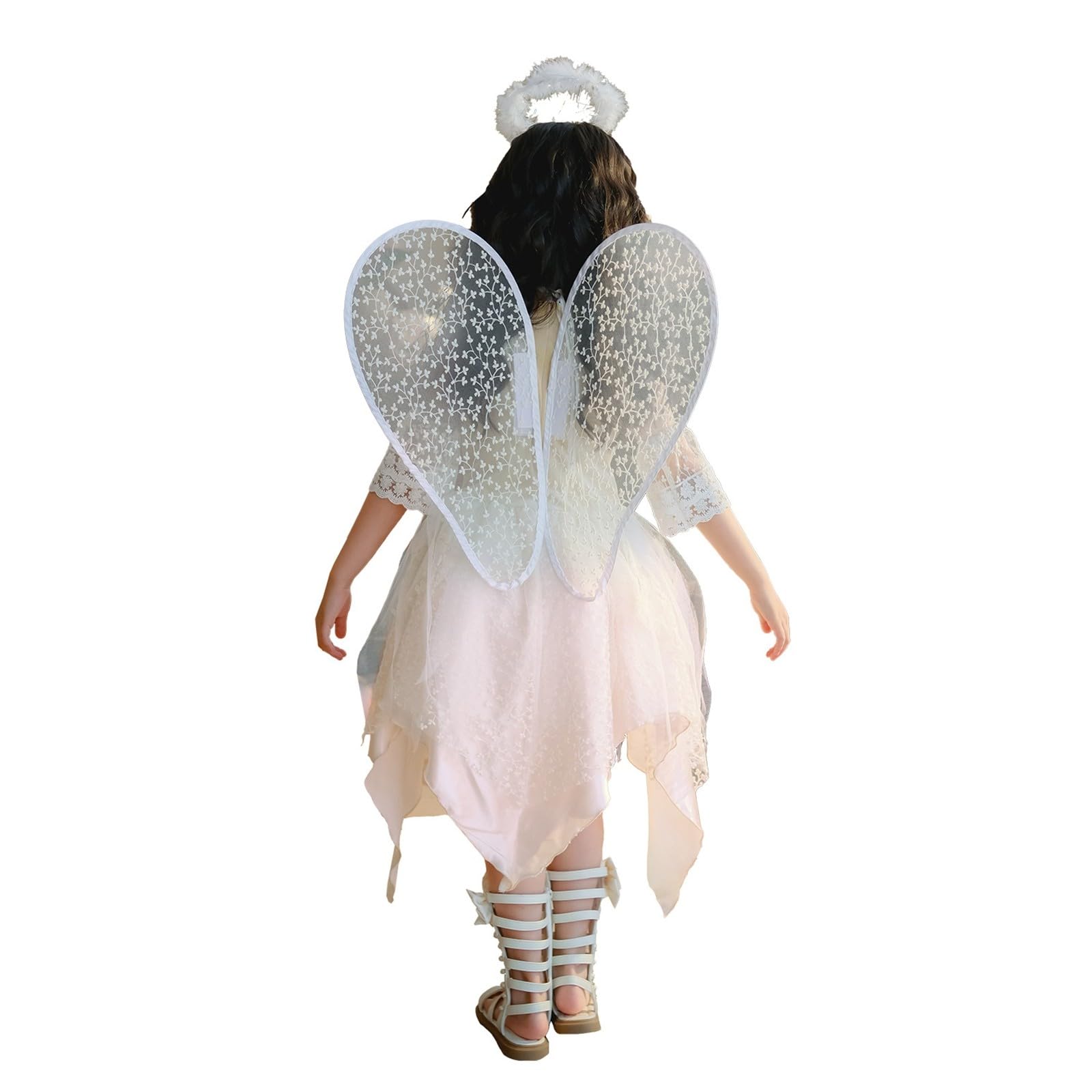 Generisch Faschingskostüm Mädchen - Feenkleid für Mädchen - florales Gartenpartykleid mit zartem - zauberhaftem Kostüm für Kinder zum Spielen und für Aufführungen