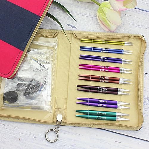 Miniatura 2 de Yarn Ave Knit Pro Zing - Juego de agujas circulares intercambiables especiales de aluminio colorido para tejer pequeños proyectos, manga cuello