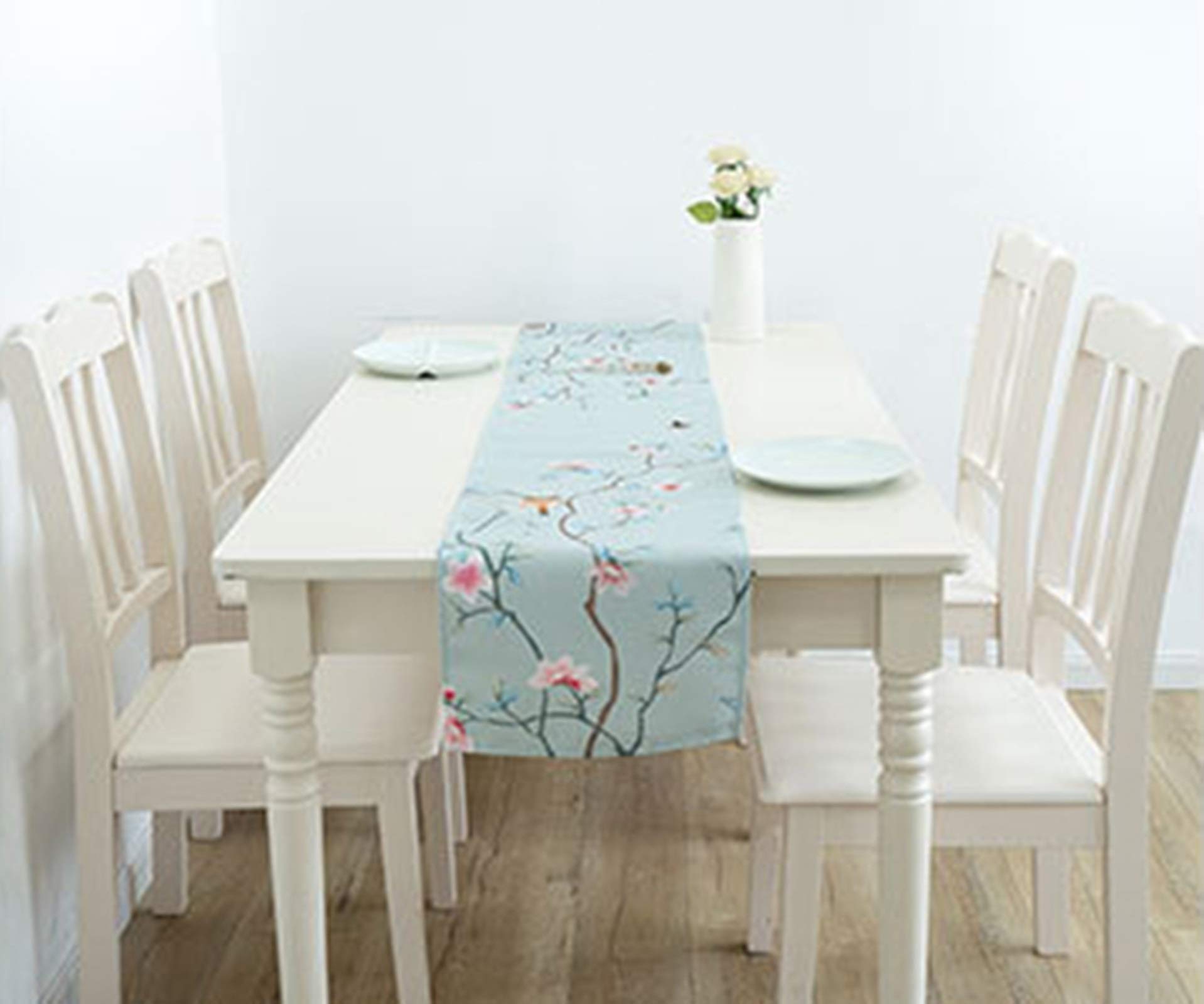 Aeici Chemin de table en polyester bleu clair 32 x 230 cm