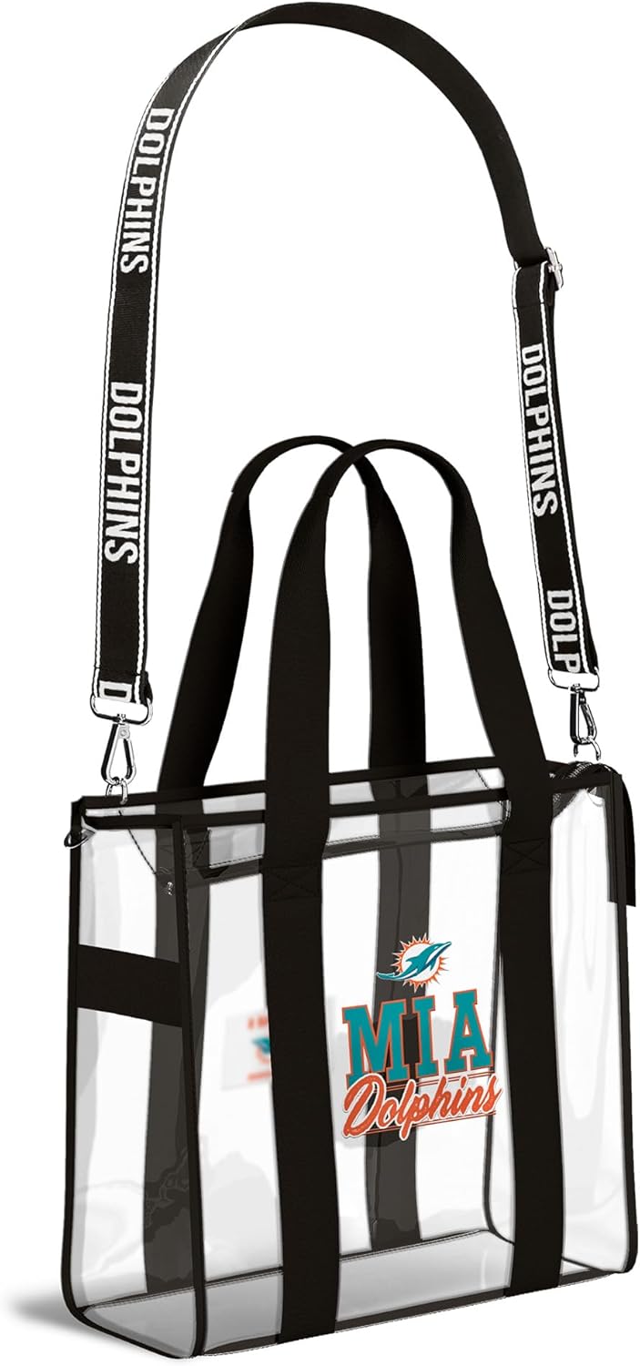 WEAR by Erin Andrews Miami Dolphins Stadium Tote Bag with Team Color Trim