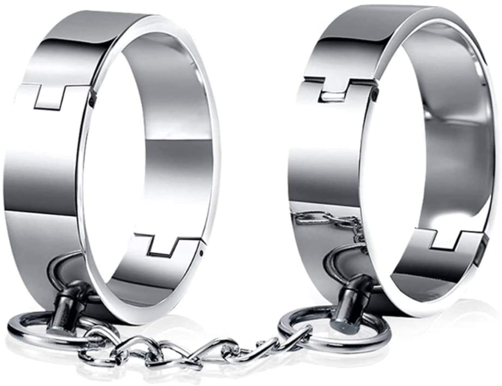 3 Pcs Set Metall Fußfesseln Handschellen Halsband - Komplettes Edelstahl Bondage Kit/Fesselset für Hals, Hände und Füße - Slave Fetish Erwachsene BDSM Sexspielzeug,Frau/3 set,Silber