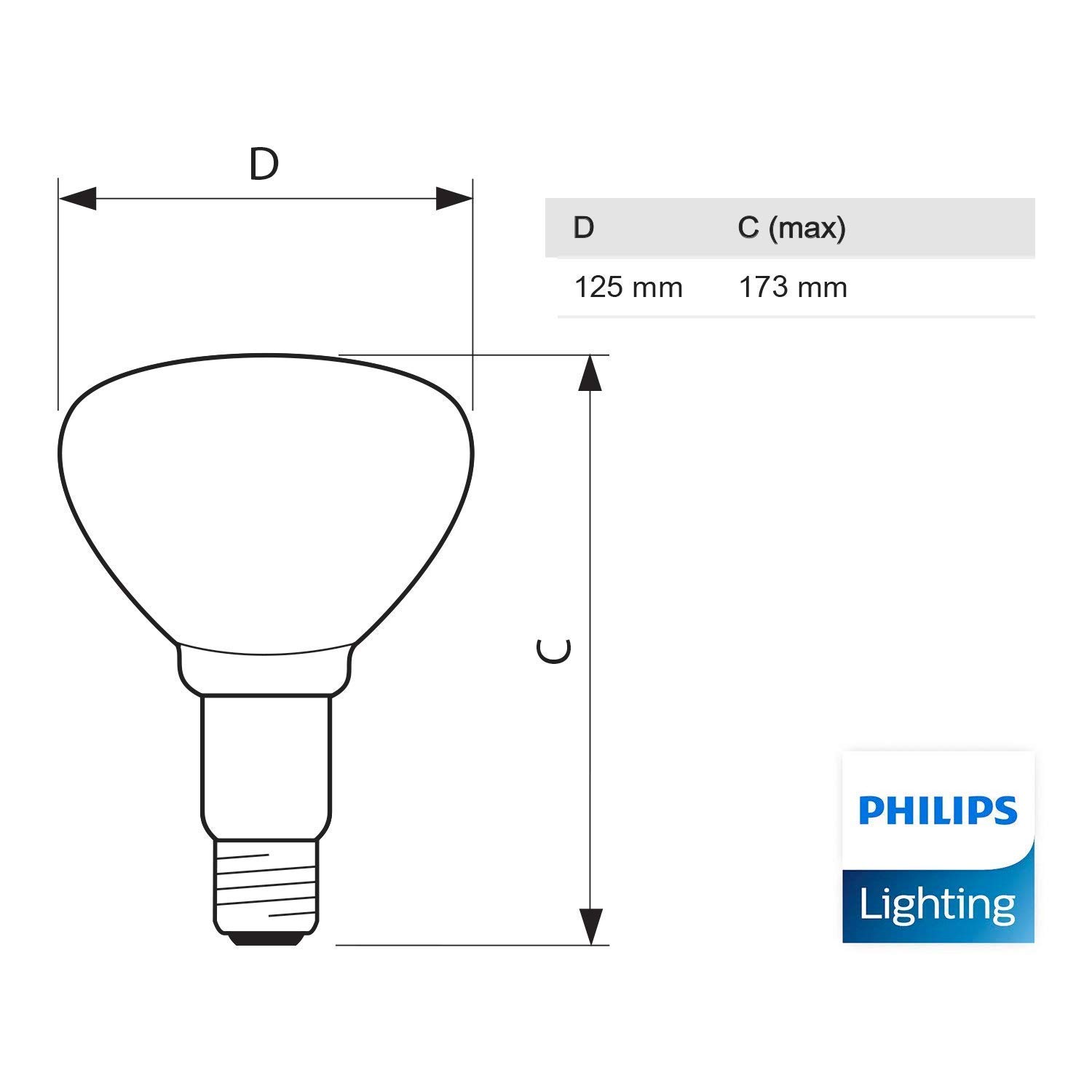 Ampoule infrarouge - 250 W 230-250 V (E27) - Émission de chaleur - Lumière rouge - pour poêle à infrarouge