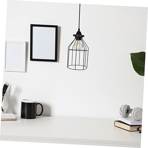 Miniatura 6 de Beaupretty Lámpara industrial jaula de alambre de hierro bombilla jaula ventilador de techo pantallas de luz lámpara industrial lámpara jaula