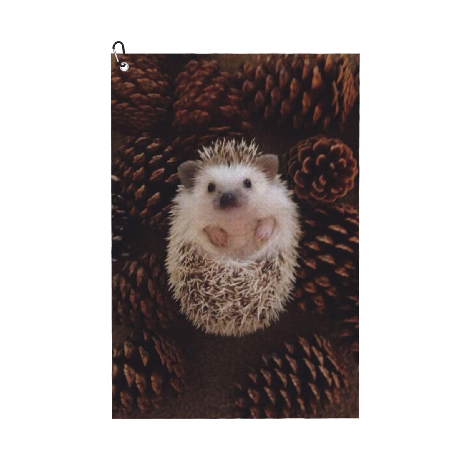 Hnnkloy Hedgehog, 16x24 in Portable Waffle Golf Towels with Carabiner Clip for Golf Bag
