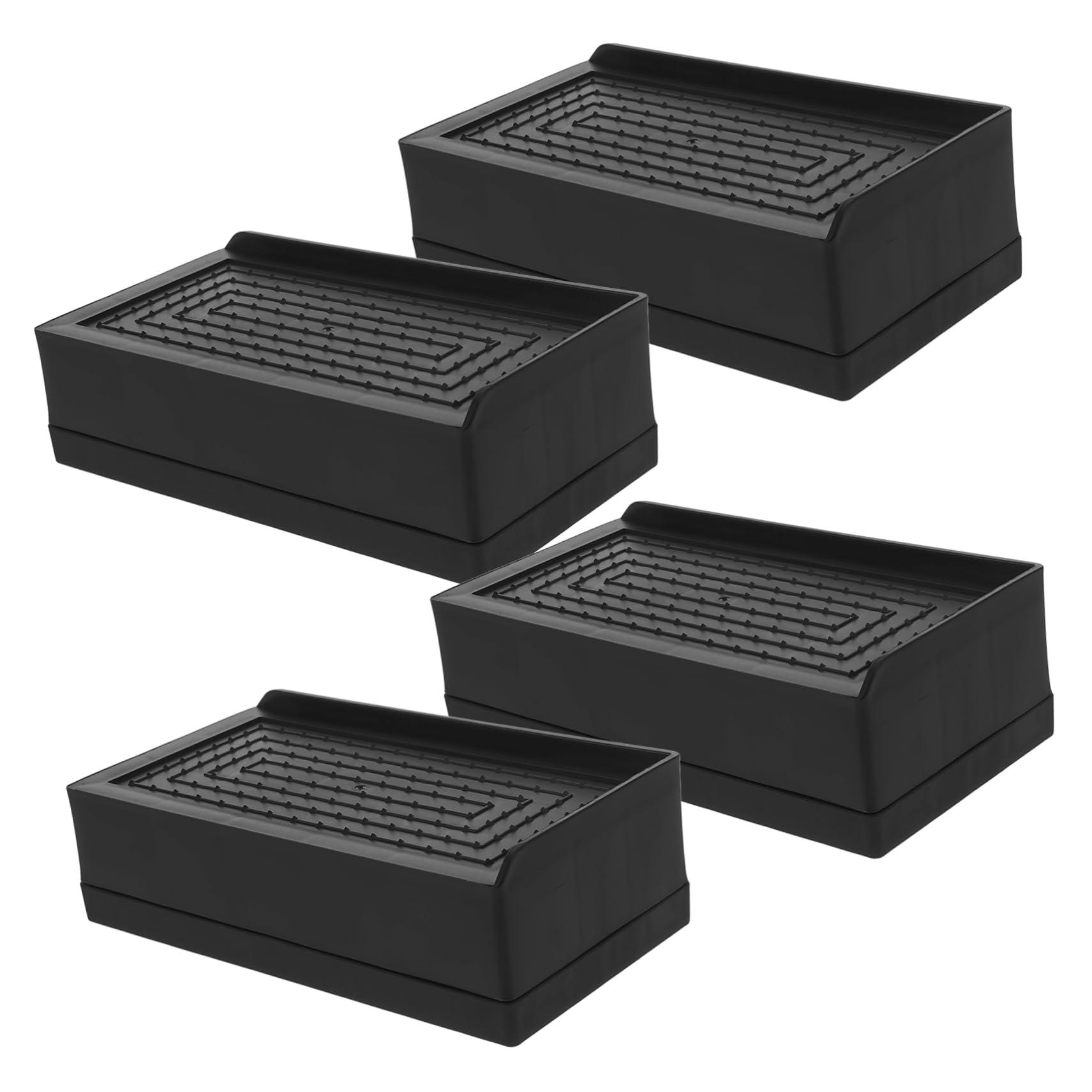 POPETPOP Patas Elevadoras para Muebles Elevadores de Altura para Escritorio, Sofá y Cama, 4 Piezas, Plástico y TPU, Instalación Fácil, Negro
