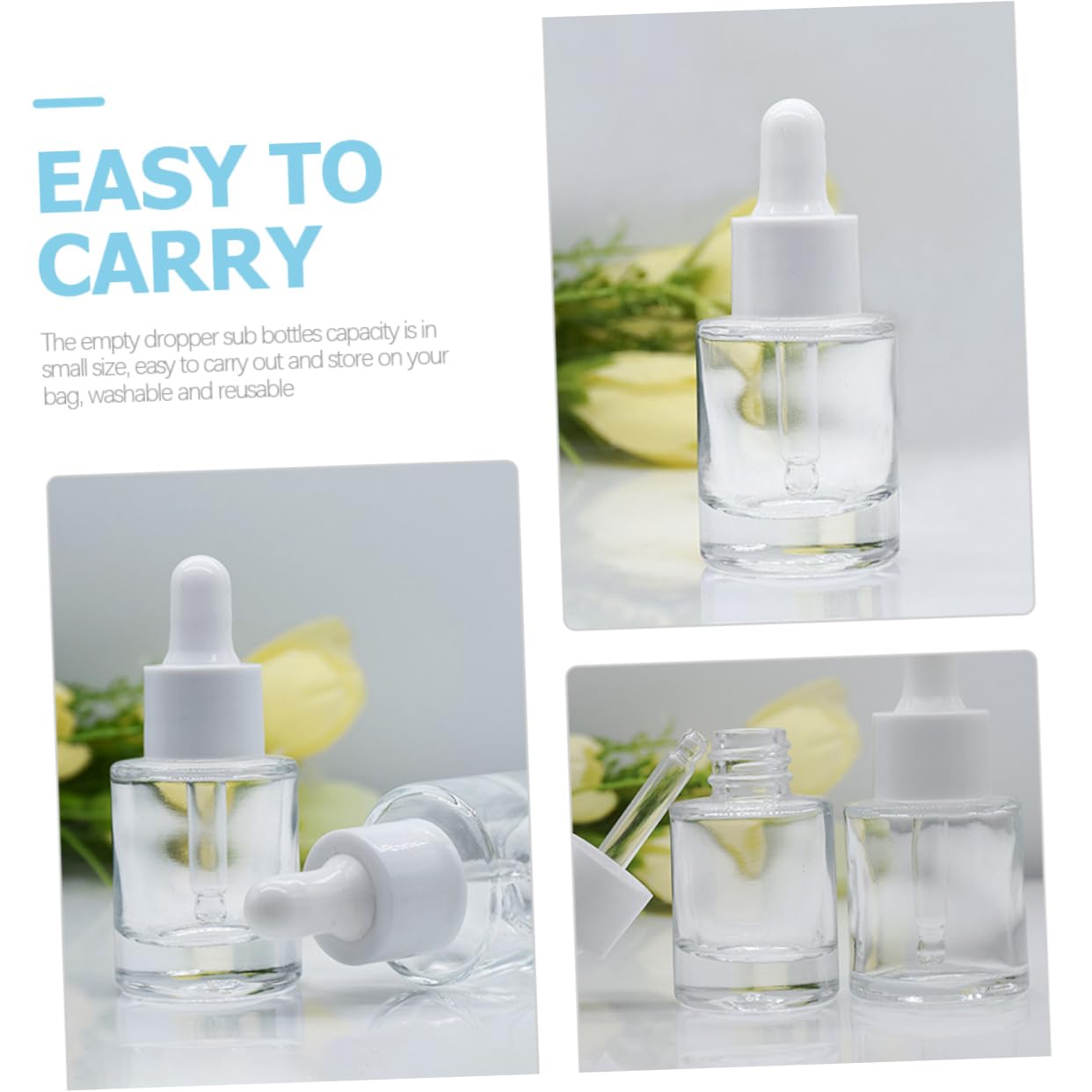 VICASKY Set da 20 Bottiglie Contagocce in Vetro da 15ml per Oli Essenziali e Cosmetici, Controllo Facile del Dosaggio e Chiusura Ermetica, per Conservare Oli per Barba e Chioma