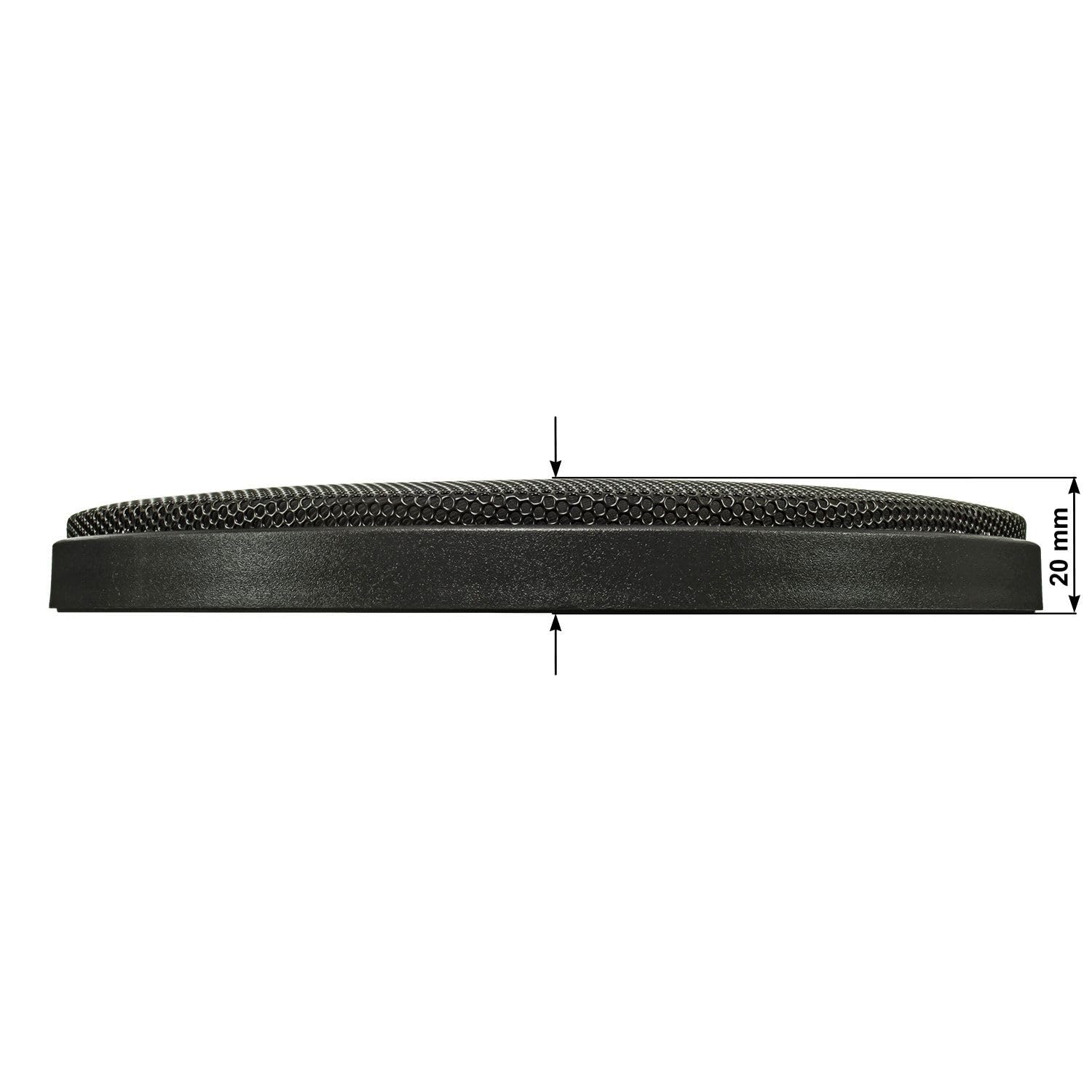 tomzz Audio 2800-002 Griglia dell'altoparlante per altoparlante 165mm DIN anello di plastica nero in 2 pezzi con set di griglie in metallo