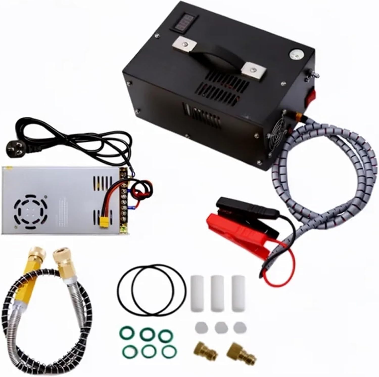 PCP Compressor 4500Psi 300bar, 110V 220V Transformer 12V 30Mpa, Compatible For Air Gun/Scuba Diving Equipment 9v
