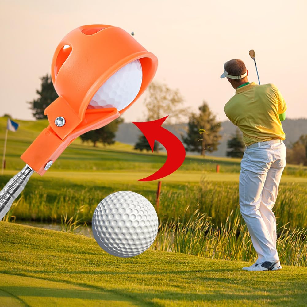 Paletta telescopica portatile per raccogliere palline da golf, con clip di bloccaggio