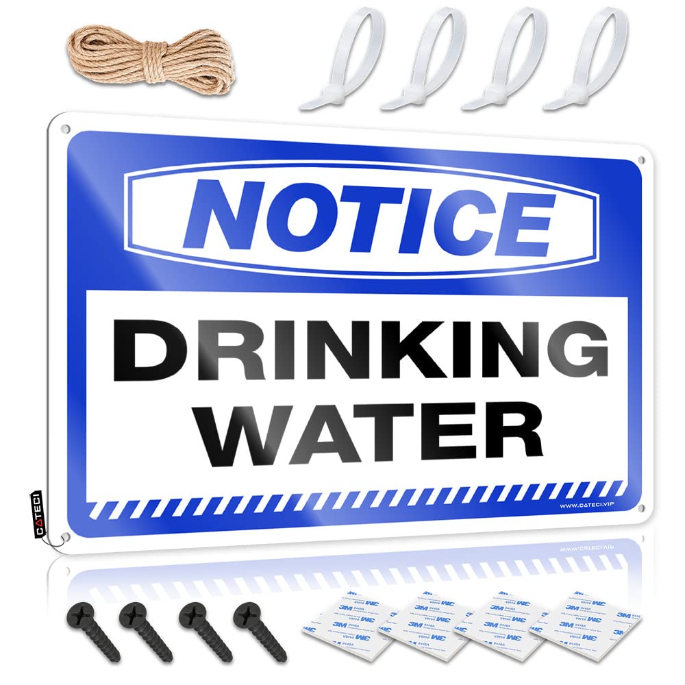 STWNVOITV Man Cave Sign Metal Sign Notice Drinking Water Tin Sign Drinking Signs Funny Beer Signs For Man Cave(30X40CM)