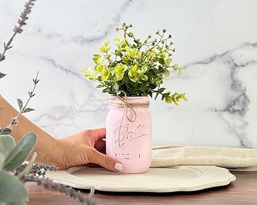 Miniatura 7 de Centros de mesa pintados para mesas, tarros rústicos para centros de mesa de boda, flores, elige cantidad y color, las flores artificiales son
