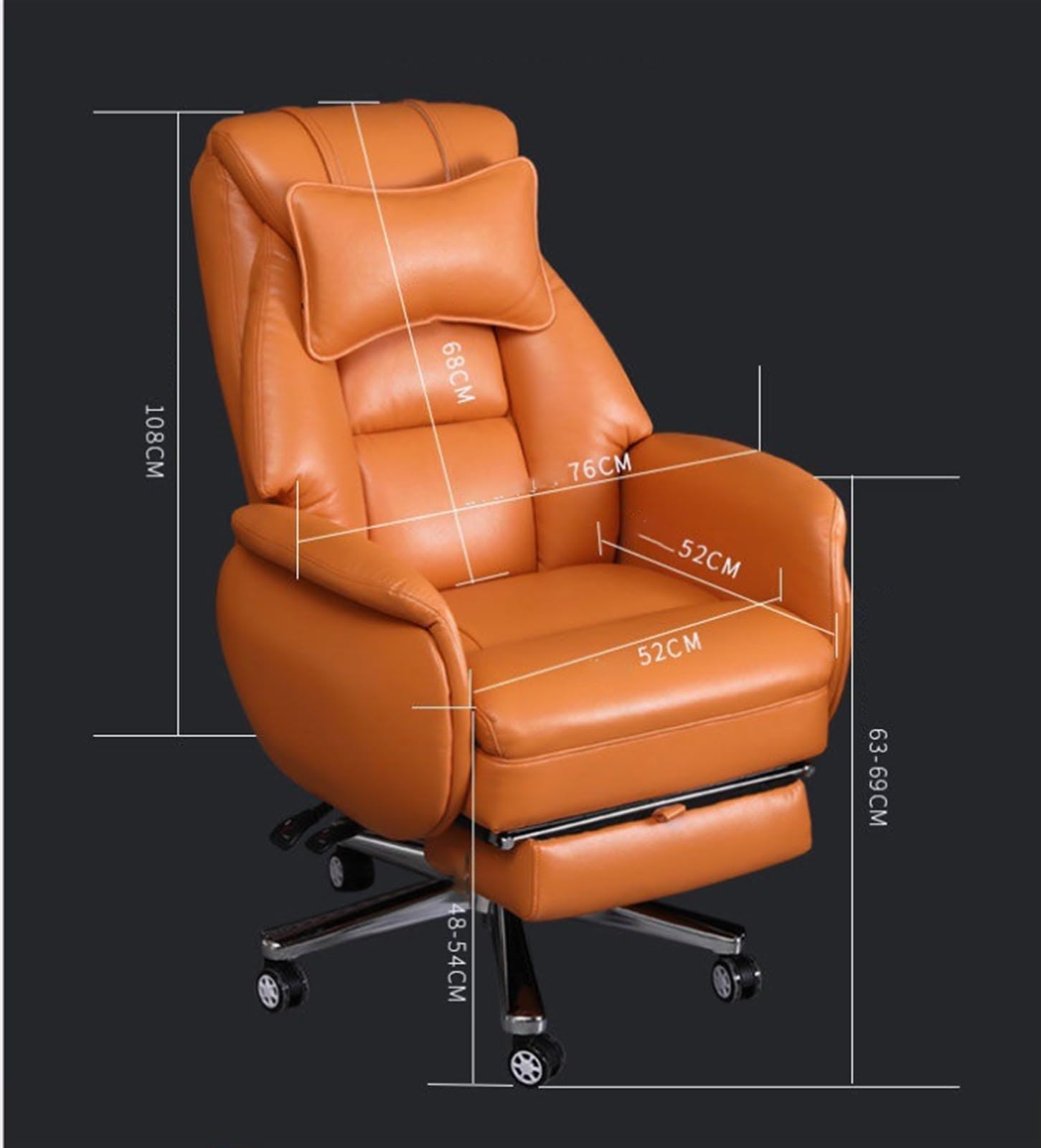 Computerstuhl, Home-Office-Schreibtischstühle, Drehstuhl, Leder, Verstellbarer Büro-Computerstuhl, Home-Stuhl, Arbeitszimmer, Business, Gaming-Drehstuhl,Light Blue-One Size