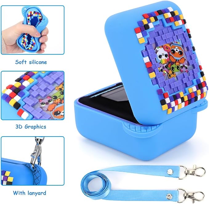 Oziral Custodia in silicone per Bitzee Digital Pet Custodia protettiva per Bitzee Custodia per animali elettronici interattivi Bitzee con cordino regolabile (Verde