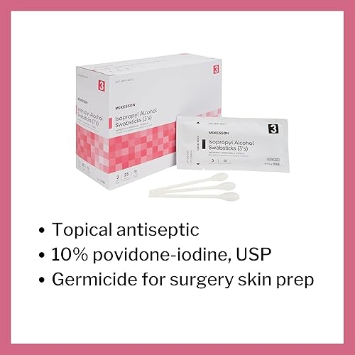 Miniatura 3 de McKesson Hisopos de alcohol isopropílico [75 hisopos] Estériles, envueltos individualmente, 3 por paquete, 25 paquetes