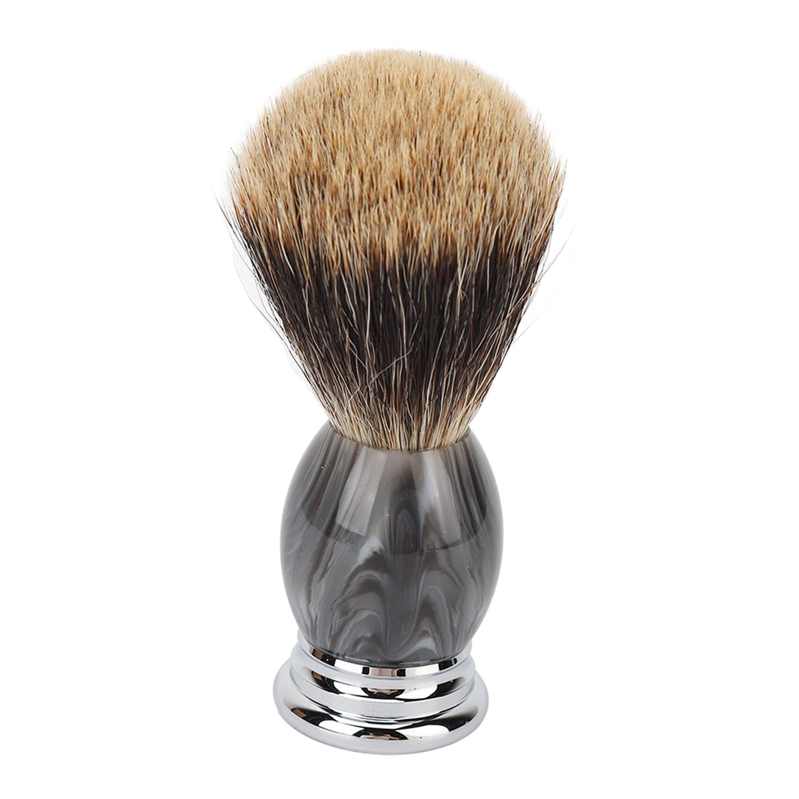 Pennello barba sintetico per uomo Strumento per la cura della barba con manico in lega di alluminio premium per uso domestico in salone viaggio