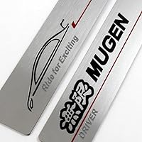 Vista 3 de W-POWER JDM Mugen - Protector de paso para umbral de puerta, protector de peldaños de acero inoxidable compatible con Honda Civic 2006-2011