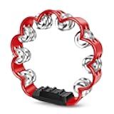 Flexzion Flower Tambourine – 8 Inch Handheld Percussion Instrument w/Metal Jingles & Ergonomic Grip – Compact Tambourine for Adults, Worship, Parties & Musical Performances (Red)