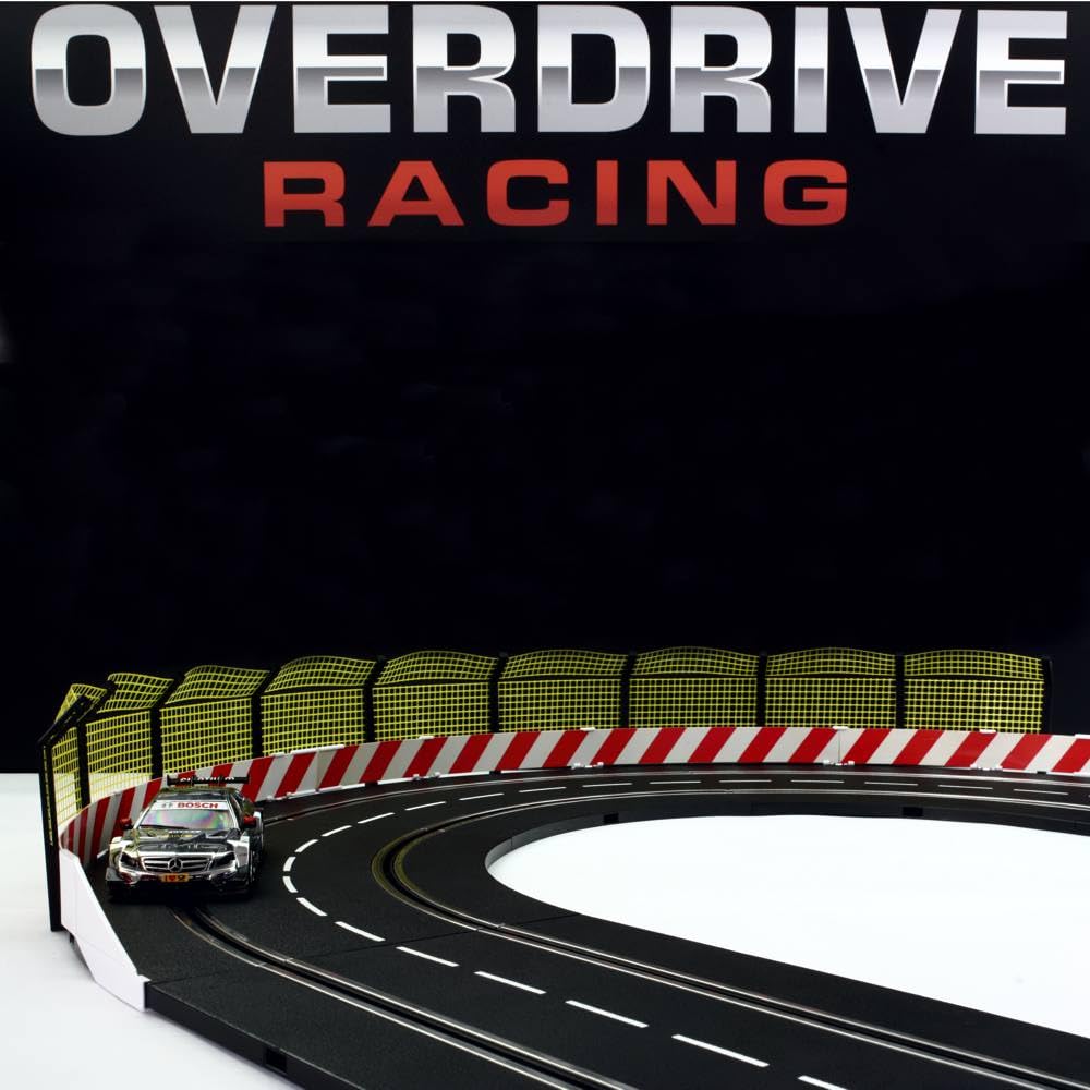 Overdrive-Racing Fangzaun 5m kompatibel mit Carrera Digital 124 132 EVO Kurven Geraden Zaun Bande Slotcar