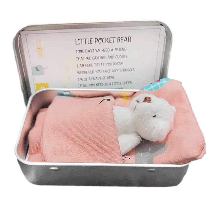 Amazon.co.jp: ブリキ箱に入ったテディベア、ぬいぐるみの小さな