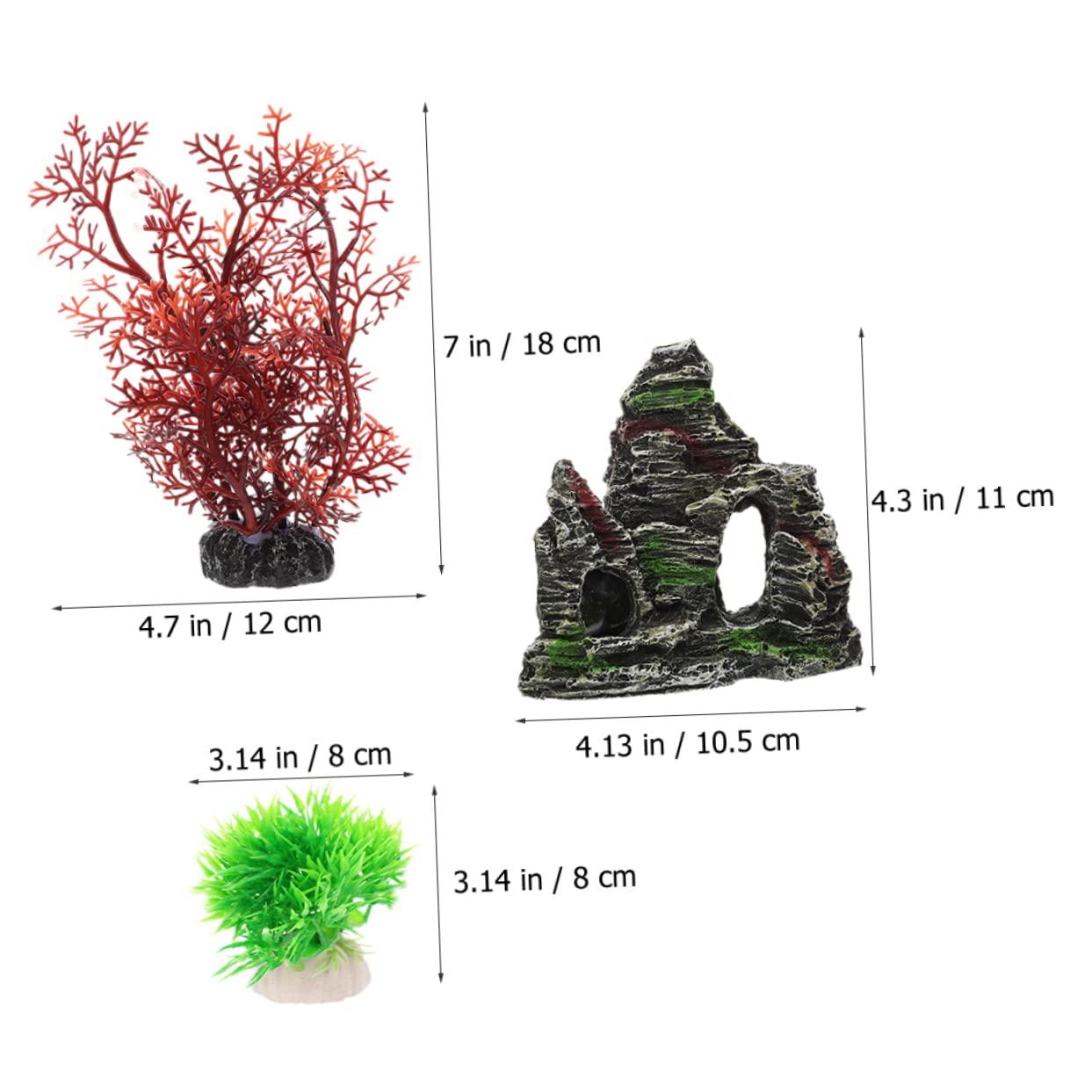 Happyyami 4juegos Decoración Acuática Artificial De Plantas De Acuario Adornos para Peceras y Acuarios Paisajismo Acuático Elegante y Seguro para Peces