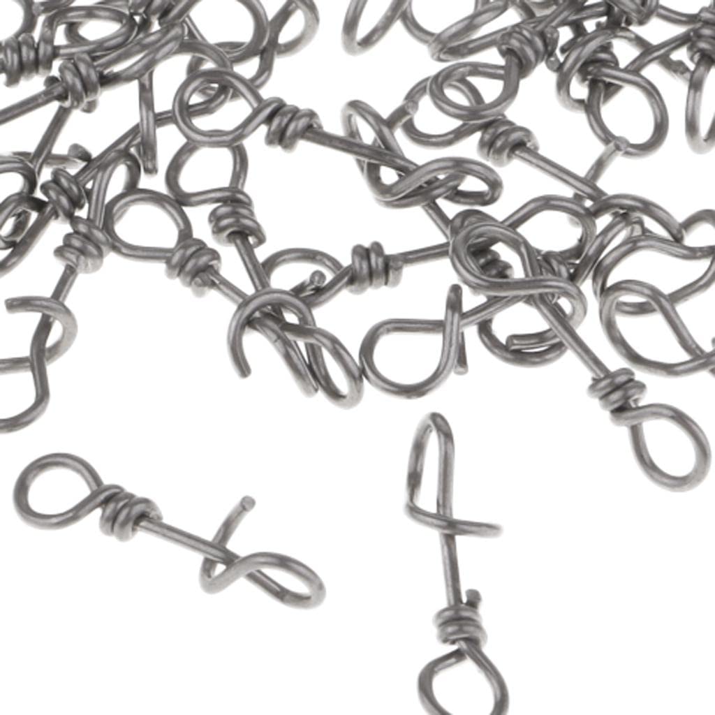 bnf® 50 Pieces Stainless Steel Quick Lock Fishing Snap Clip Swivel Connector 15mm | Fishing | Terminal Tackle | Swivels & Snaps-image-32