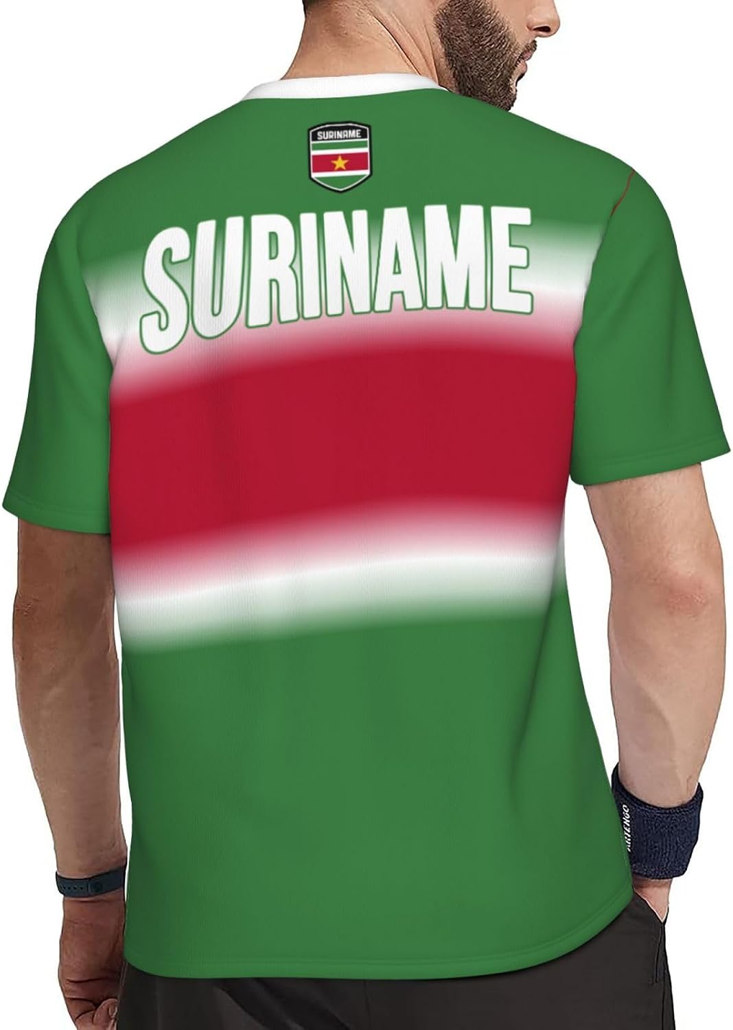 Jersey Mesh T-Shirt Suriname Flag Gradient Color 3D Print for Running Cycling Soccer Fitness Sports