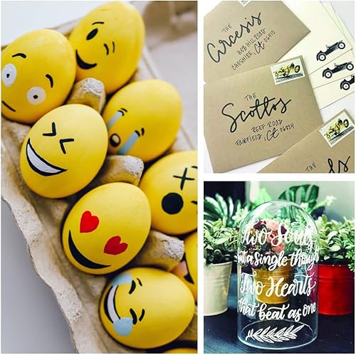 Miniatura 7 de Rotuladores de pintura permanentes plateados, paquete de 2 marcadores metálicos a base de aceite, punta media, secado rápido e impermeable para