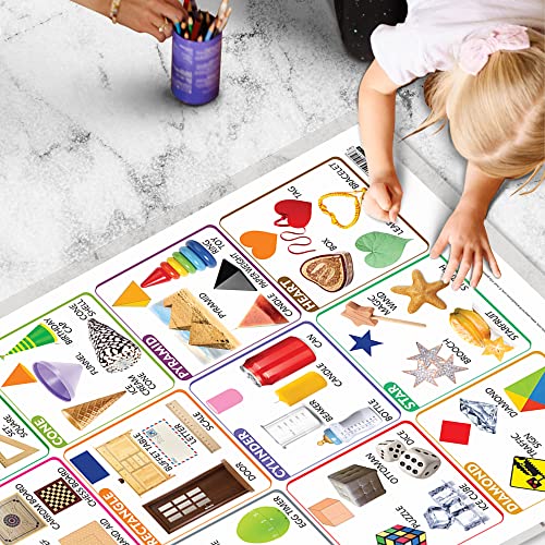 Image of GO WOO Combo of 2 Alphabet and Shapes Educational Posters for Preschool Kids Classroom Study | Learning- Charts for Kids Learning (20 inchX30 inch Inches)