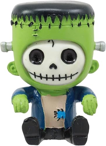 Ebros Frankie The Frankenstein Furrybones - Figura pequeña de 3 pulgadas de alto, huesos peludos, esqueleto, monstruo, estatua de decoración como