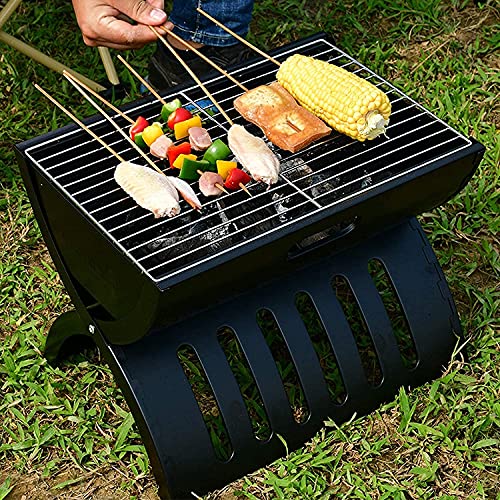 Gril à charbon de bois portable compact barbecue de balcon pliant - 6