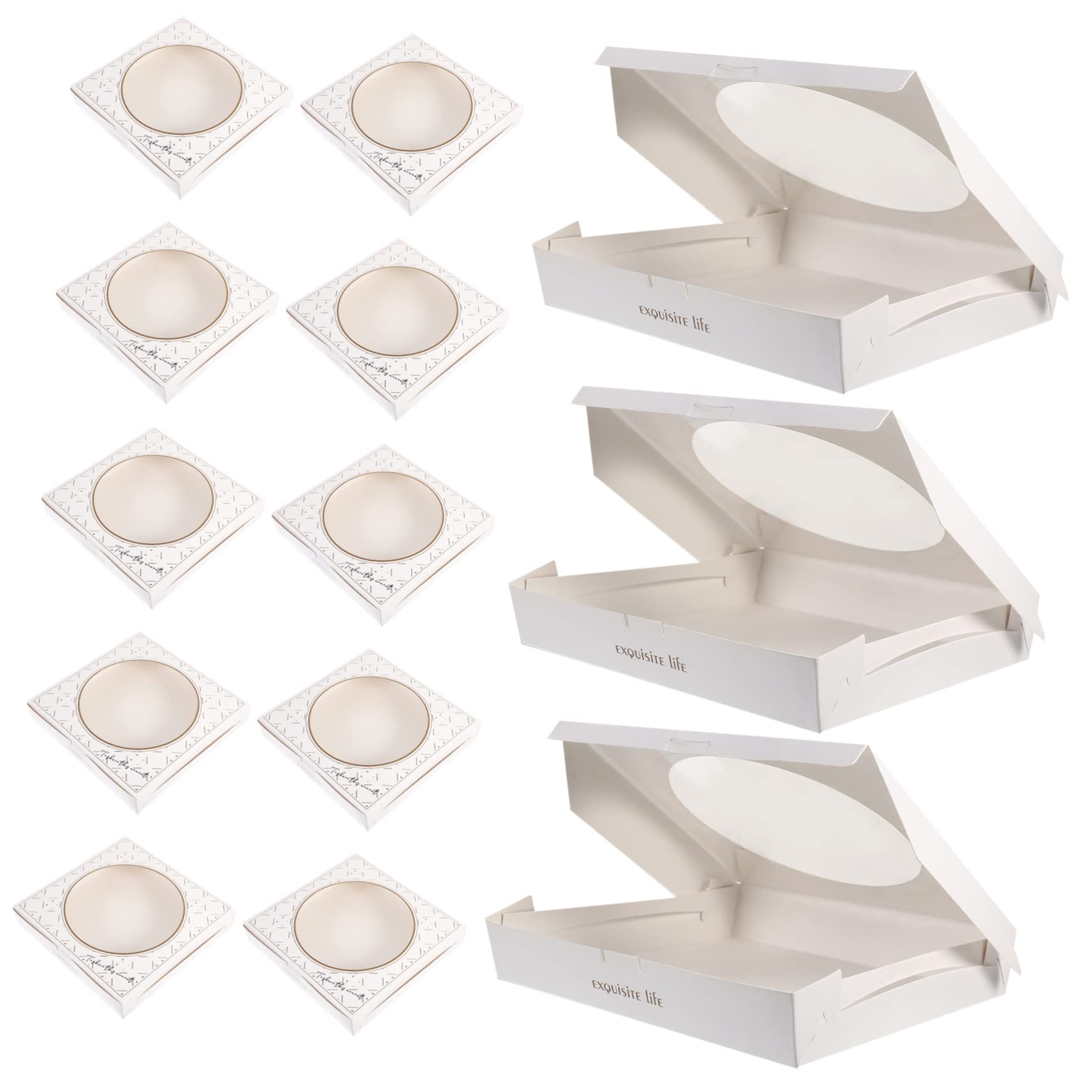 DECOMELODY Sturdy Pizza Dough Container 20pcs Pizza Boxes Riser Paper for Easy Packing Serving