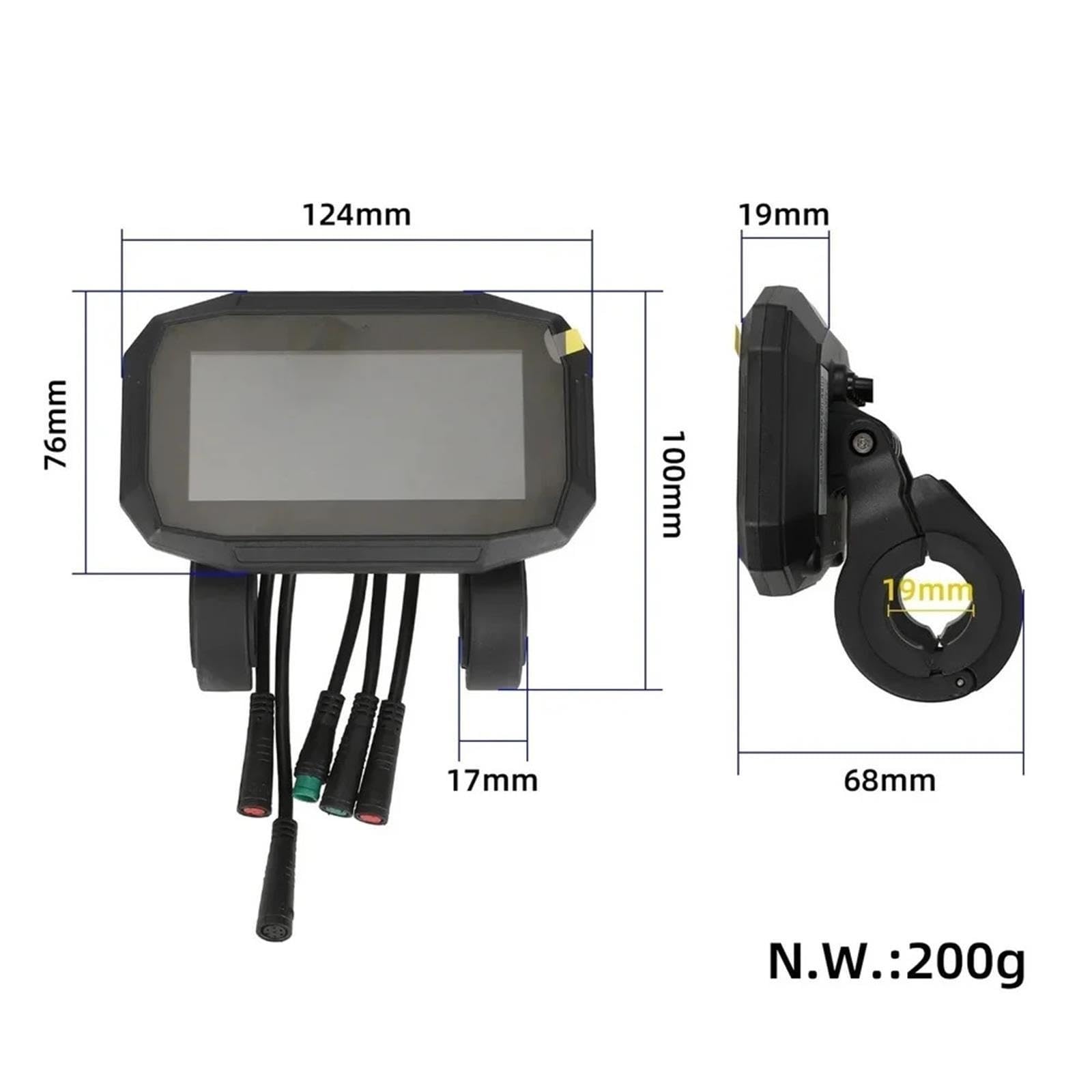 Farb-LCD-Armaturenbrett-Anzeigebildschirm for KU-Kirin G3 Elektroroller-Ersatzteil, schwarzer, abriebfester Monitor
