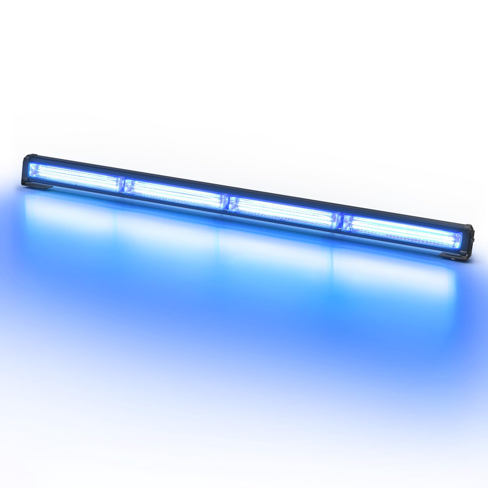 Dinfu 40W Luz de advertencia LED Azul con 17 modos de estroboscopio, luz intermitente de 24 pulgadas para camiones, luz de emergencia Azul para Techo Superior