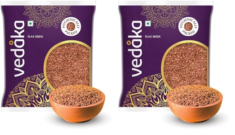 Image of Amazon Brand - Vedaka Raw Flaxseeds | 500 Gram | Rich In Antioxidants (Pack of 2)