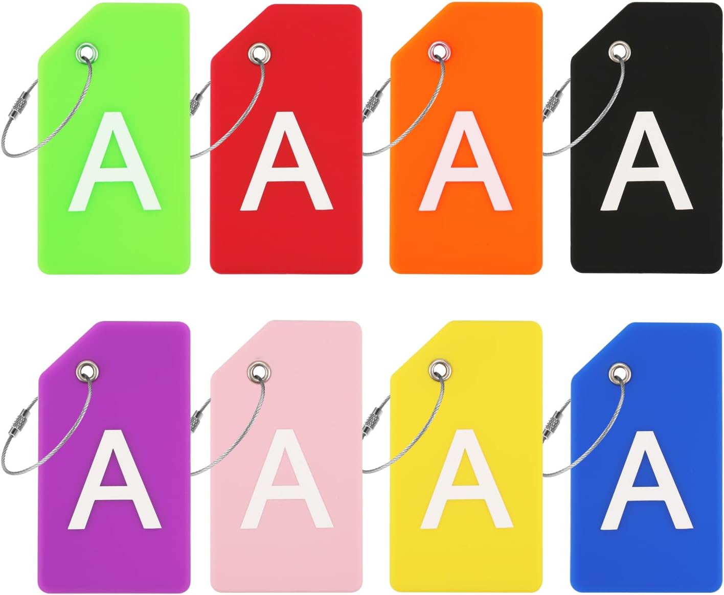 8pcs Silicone Luggage Tag, Initial Letter Silicone Luggage Tag Letter