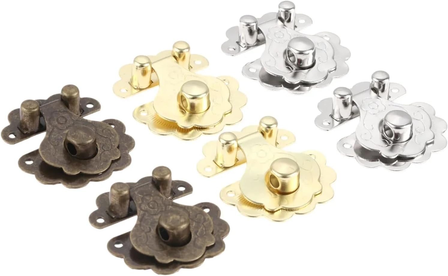 40 * 36mm Antique Buckle Latch Padlock Hardware Bronze/Silver/Gold 2Pcs(C)