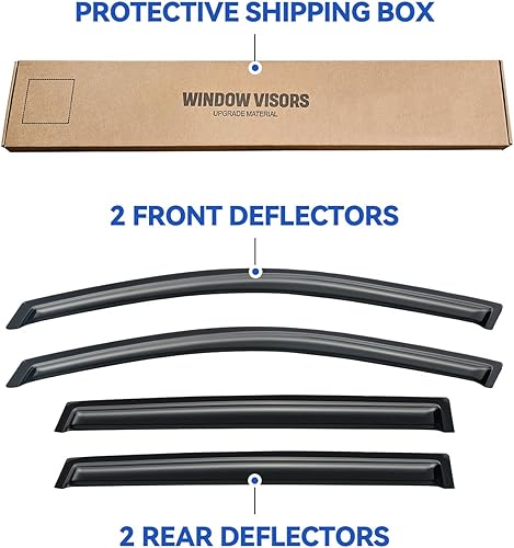 Miniatura 809 de Visores protectores de lluvia para ventana, deflectores de viento de canal exterior