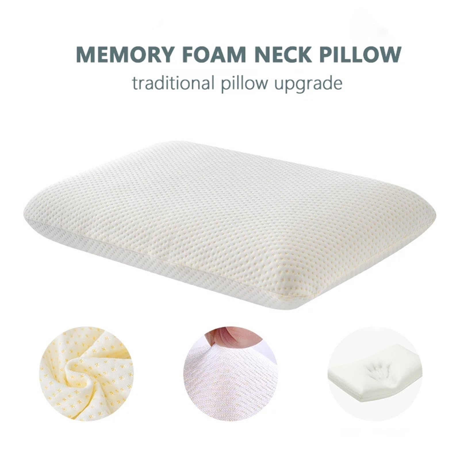 Almohada De Espuma Con Memoria Almohada de espuma viscoelástica Fibra de bambú Almohada de espuma viscoelástica agradable for la piel Almohada de pan de rebote lento Cuidado del cuello cervical de un