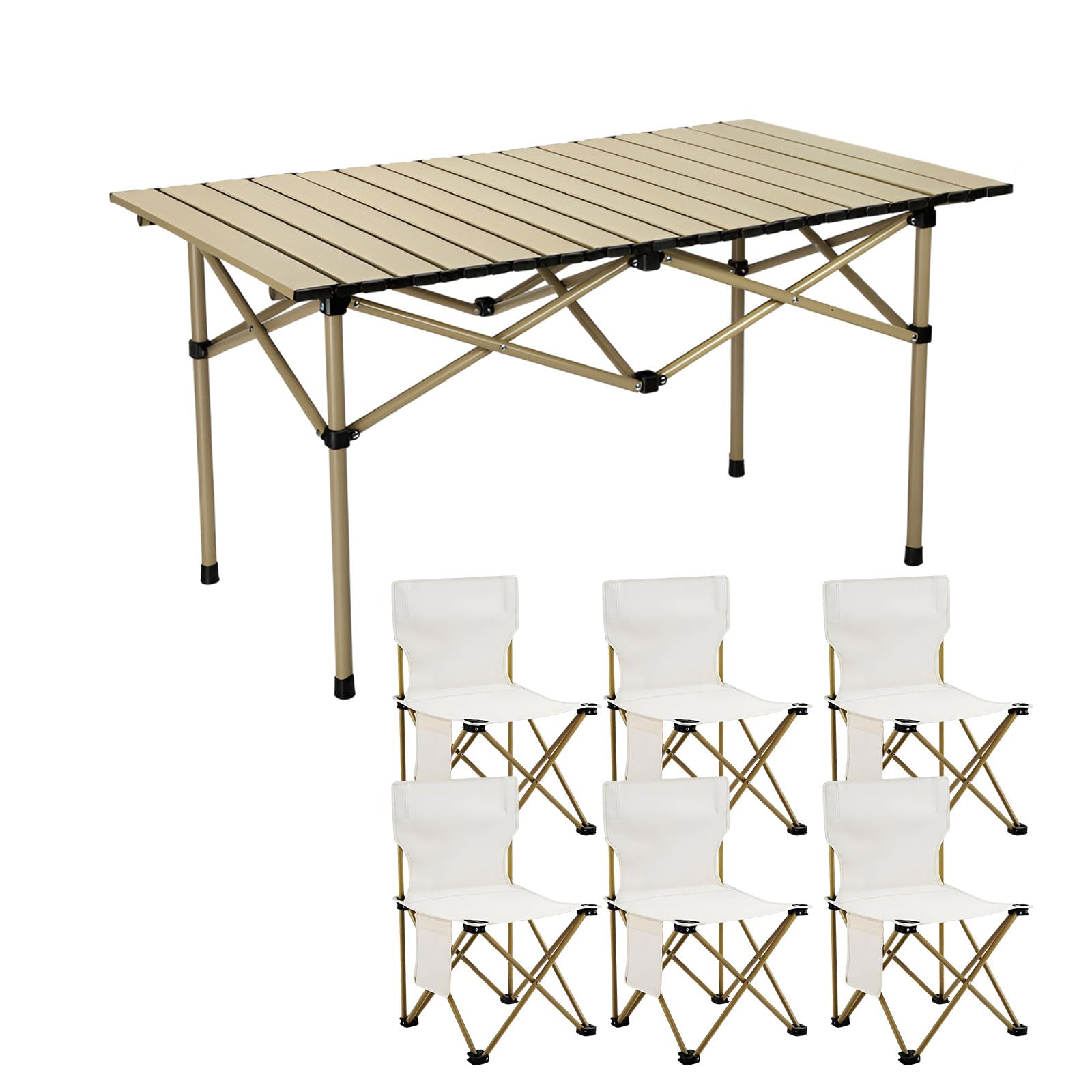 Table enroulable portable et chaises légères pour pique-nique et jardin