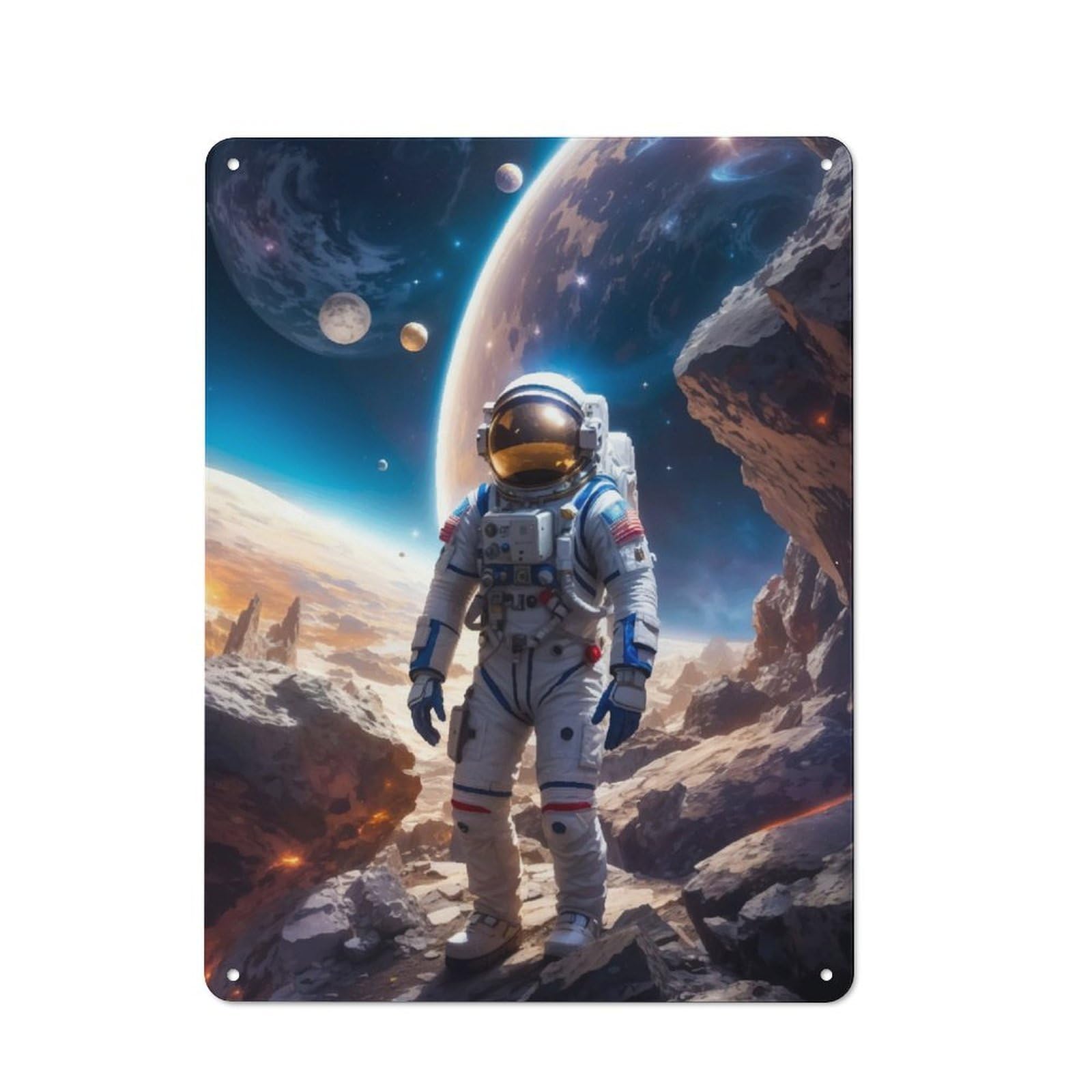 Junmoney Space Walker Tin Sign 40X30cm With For Workshop Wall, Retro Decor, For Metal Sign Collectors, For Cafés, Pubs And Restaurants