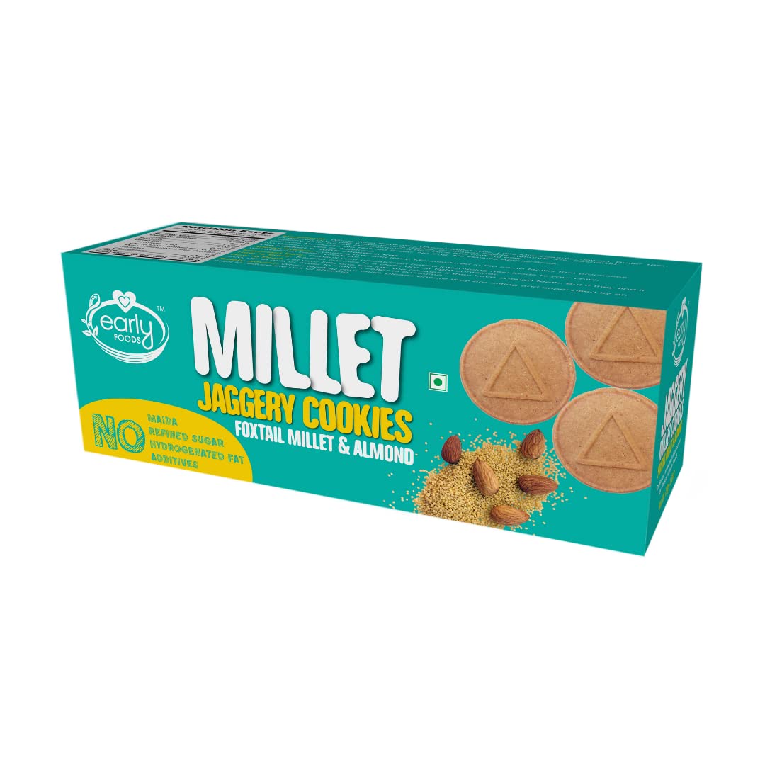 Early Foods Foxtail Millet & Almond Jaggery Cookies, 130 g| Sugar free biscuits|Millet Biscuits (B0895BR1ST) Amazon Price History, Amazon Price Tracker