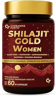 Carbamide Forte Shilajit Gold Capsules For Women With Pure Shilajeet Swarna Bhasma, Saffron &amp; Ashwagandha | Himalayan Shil...