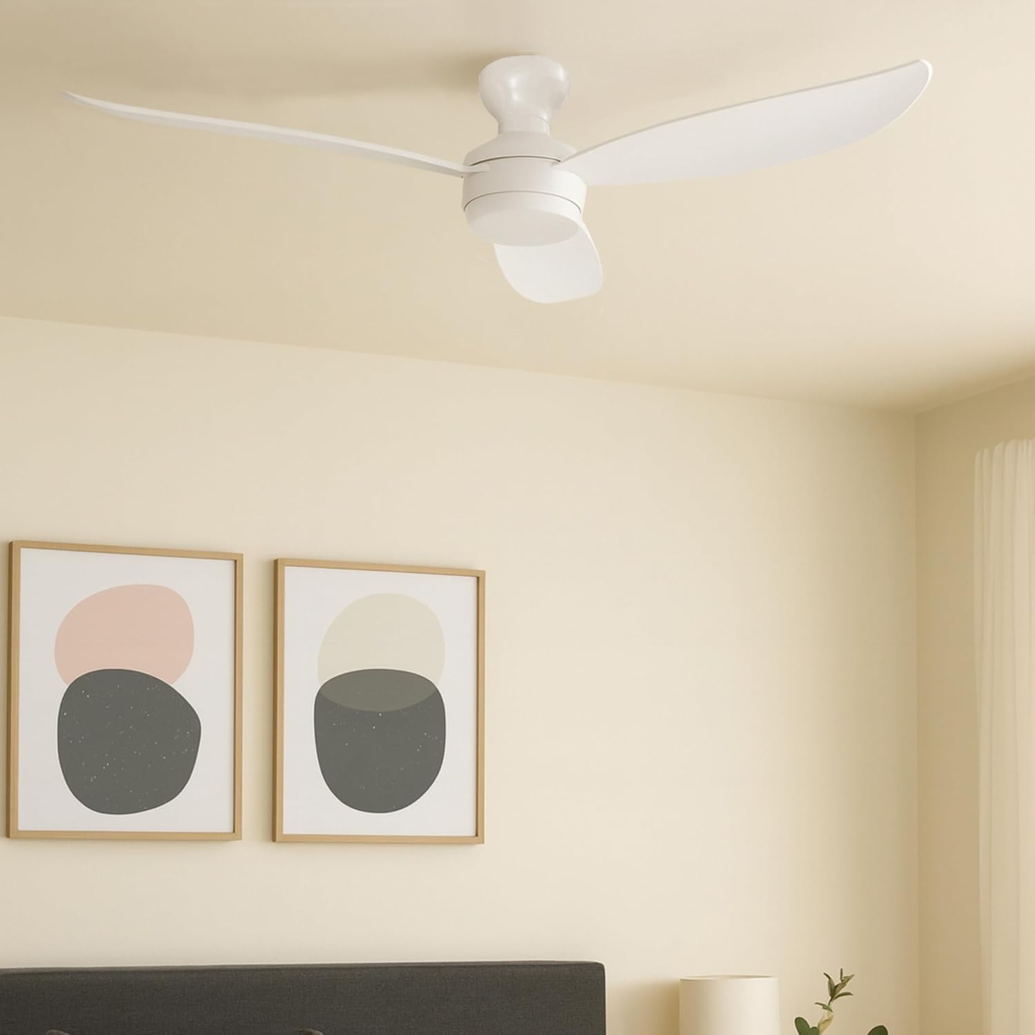 AFX BNKN523W Banks 52 Inch Ceiling Fan | 3 Blade Modern Indoor Outdoor Fan with Integrated LED Downlight and Wireless Remote | Reversible DC Motor | Adjustable CCT 2700K-5000K | White | Wet Rated