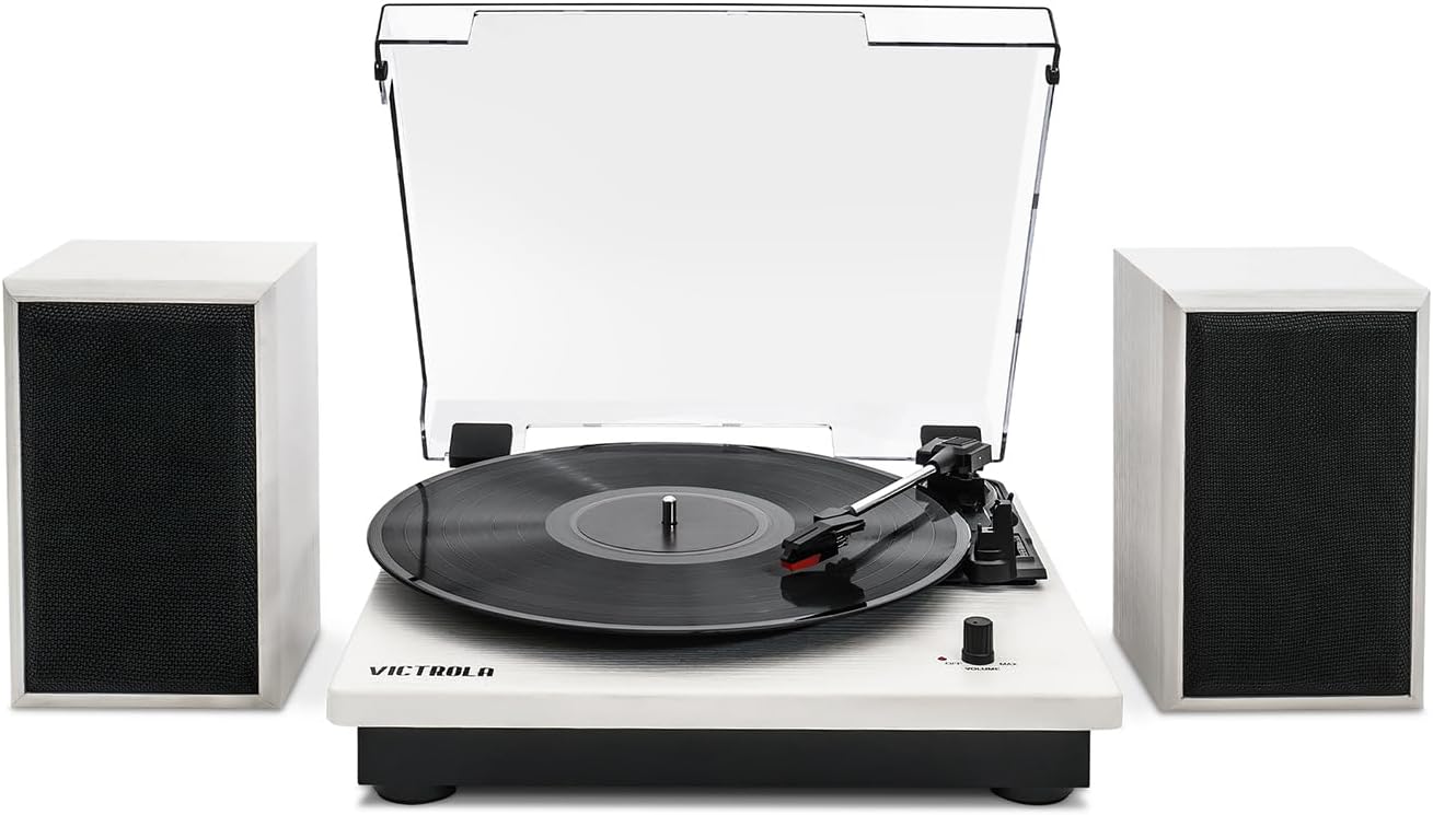 Victrola Montauk - Bluetooth Record Player with Stereo Speakers - White