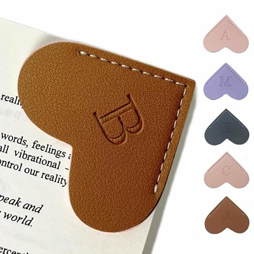 Customize Your Unique Brown Heart Leather Bookmarks, Gifts for Women & Men
