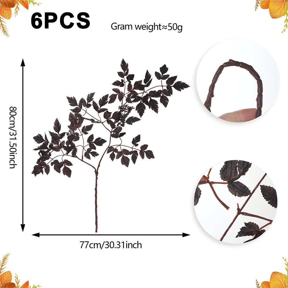Lila künstliche Cimicifuga Blätter 6 Stück 80cm