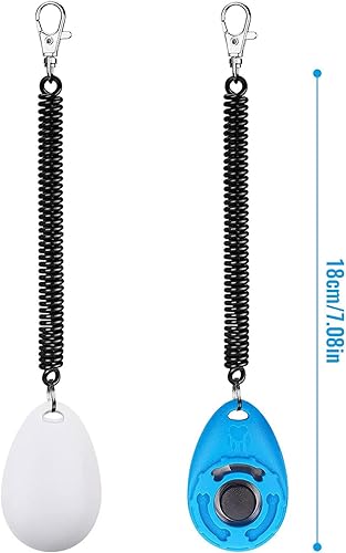 Miniatura 7 de OYEFLY Clicker de entrenamiento para perros con correa de muñeca duradero ligero fácil de usar clicker de entrenamiento para mascotas para gatos